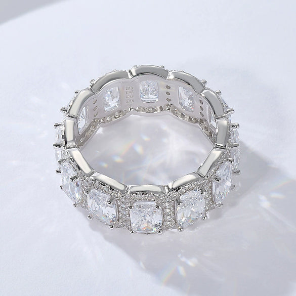 Wholesale Women's Sterling Silver Geometric Diamond Ring And Bracelet