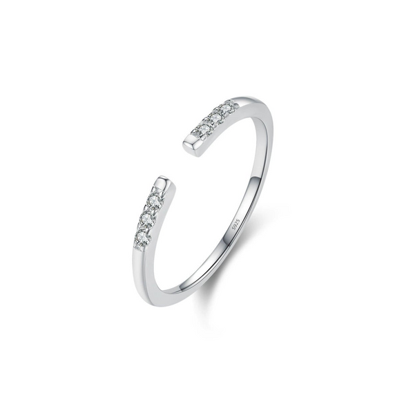 Wholesale Women's 925 Sterling Silver Geometric Diamond Ring Niche Design