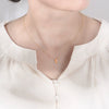 Wholesale Women's Sterling Silver 925 Geometric Dripping Oil Moon Clavicle Chain Necklace
