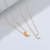 Wholesale Women's Sterling Silver 925 Geometric Dripping Oil Moon Clavicle Chain Necklace