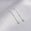 Wholesale Women's 925 Sterling Silver Geometric Drop Shape Mini Bean Tassel Short Ear Chain Earrings