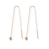 Wholesale Women's 925 Sterling Silver Geometric Drop Shape Mini Bean Tassel Short Ear Chain Earrings