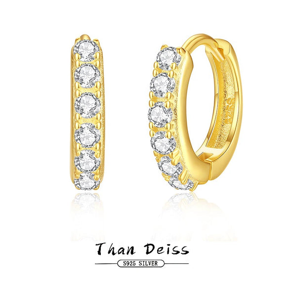Wholesale Women's 925 Sterling Silver Geometric Earrings With Microencrusted Zircon And Electroplating