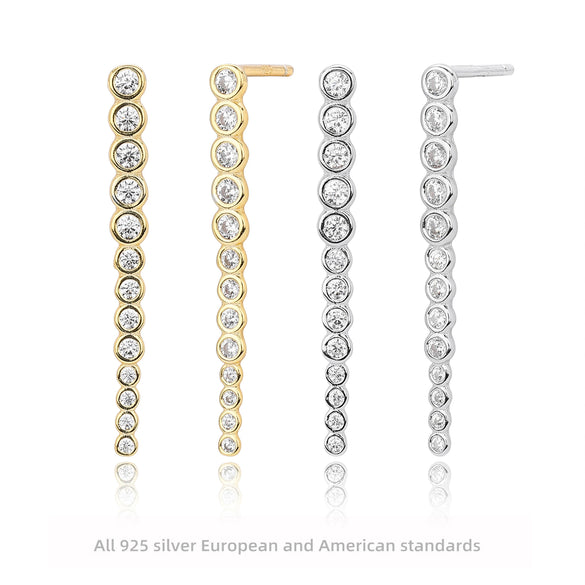 Wholesale Women's 925 Sterling Silver Geometric Electroplated Earrings