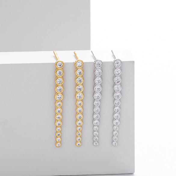 Wholesale Women's 925 Sterling Silver Geometric Electroplated Earrings