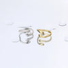 Wholesale Women's 925 Sterling Silver Geometric Hands Hug Open Ring With Electroplating Design