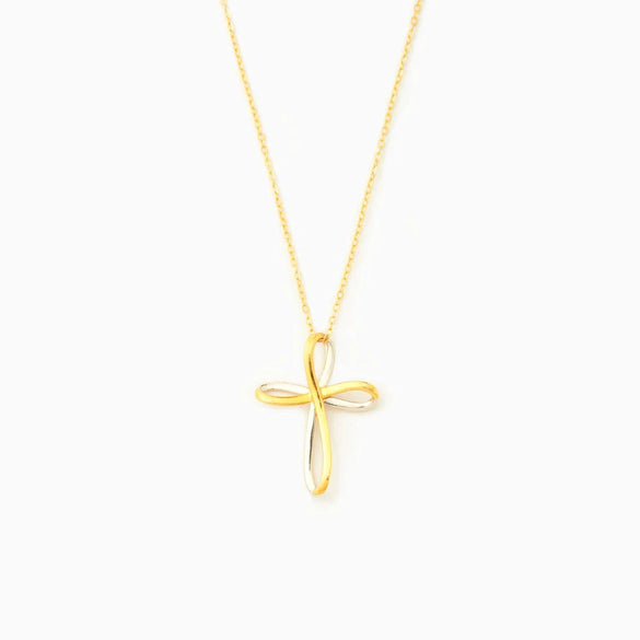 Wholesale Women's 925 Sterling Silver Geometric Infinite Cross Electroplated Ochain Necklace