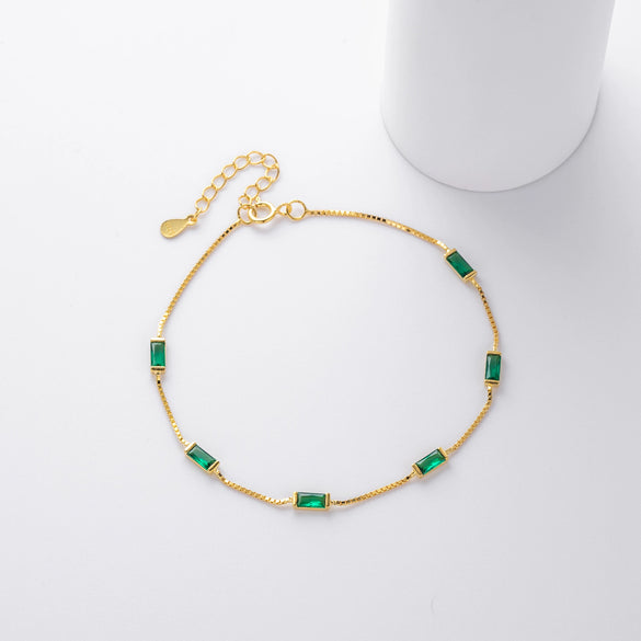 Wholesale Women's 925 Sterling Silver Geometric Inlaid Zircon Bracelet