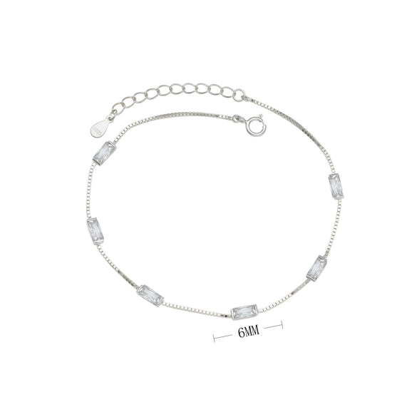 Wholesale Women's 925 Sterling Silver Geometric Inlaid Zircon Bracelet