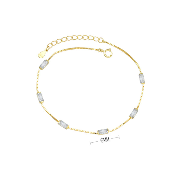 Wholesale Women's 925 Sterling Silver Geometric Inlaid Zircon Bracelet