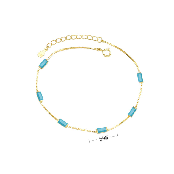 Wholesale Women's 925 Sterling Silver Geometric Inlaid Zircon Bracelet
