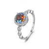 Wholesale Women's 925 Sterling Silver Geometric Inlaid Zircon Ring Light Luxury Style