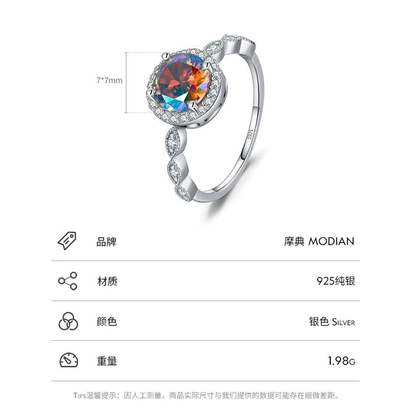 Wholesale Women's 925 Sterling Silver Geometric Inlaid Zircon Ring Light Luxury Style