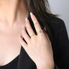 Wholesale Women's 925 Sterling Silver Geometric Irregular Concave Frosted Open Ring With Electroplating Retro Light Luxury Style
