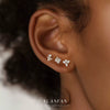 Wholesale Women's 925 Sterling Silver Geometric Irregular Round Flat Head Earrings With Zirconia
