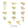 Wholesale Women's 925 Sterling Silver Geometric Irregular Round Flat Head Earrings With Zirconia