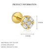 Wholesale Women's 925 Sterling Silver Geometric Irregular Round Flat Head Earrings With Zirconia