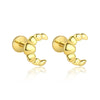 Wholesale Women's 925 Sterling Silver Geometric Irregular Round Flat Head Earrings With Zirconia