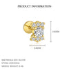 Wholesale Women's 925 Sterling Silver Geometric Irregular Round Flat Head Earrings With Zirconia