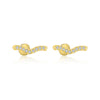 Wholesale Women's 925 Sterling Silver Geometric Irregular Round Flat Head Earrings With Zirconia
