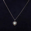 Wholesale Women's Sterling Silver Geometric Love Pendant Ochain Necklace With Diamond Opal Electroplated