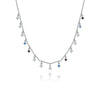 Wholesale Women's 925 Sterling Silver Geometric Mixed Gem Inlay Precious Stones Set Cross Chain Niche Style Clavicle Necklace