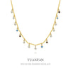 Wholesale Women's 925 Sterling Silver Geometric Mixed Gem Inlay Precious Stones Set Cross Chain Niche Style Clavicle Necklace