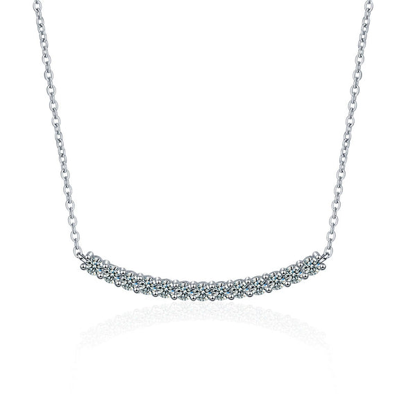 Wholesale Women's 925 Sterling Silver Geometric Moissanite Pendant Necklace With Electroplating Craft