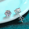Wholesale Women's 925 Sterling Silver Geometric Moissanite Sixclaw Inlaid Electroplated Earrings