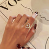 Wholesale Women's 925 Sterling Silver Geometric Moon Star Crescent Star Zircon Ring With Electroplating