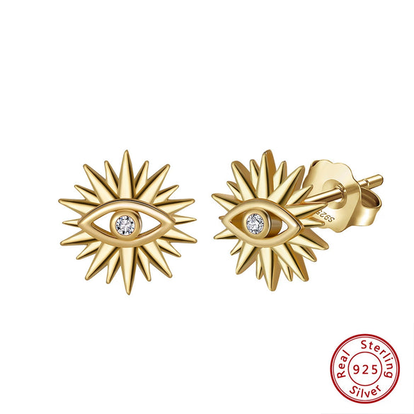 Wholesale Women's 925 Sterling Silver Geometric Natural Style Stud Earrings With Electroplating