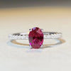 Wholesale Women's 925 Sterling Silver Geometric Pigeon Egg Ring With Pink Diamond Electroplated