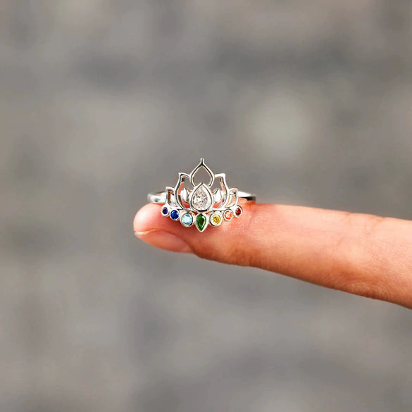 Wholesale Women's 925 Sterling Silver Geometric Rebirth Lotus Ring With Electroplating