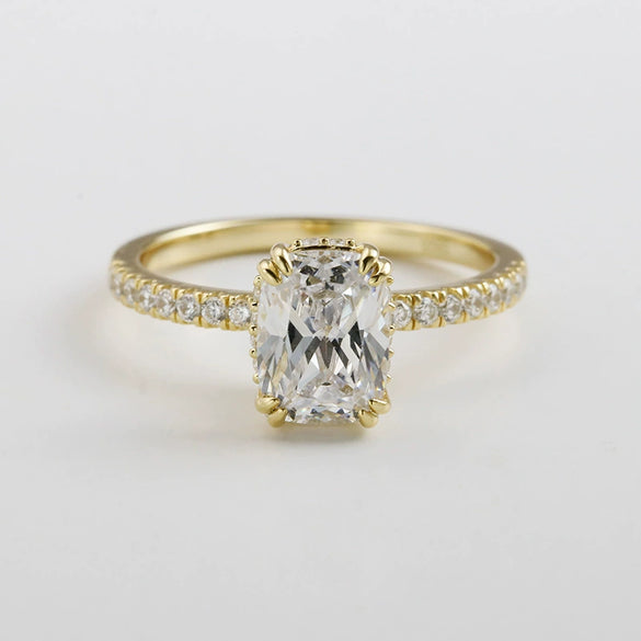 Wholesale Women's 925 Sterling Silver Geometric Ring Set With High Carbon Diamonds In Light Luxury Style