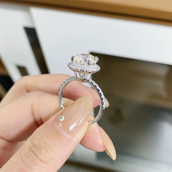 Wholesale Women's 925 Sterling Silver Geometric Ring With Electroplating Treatment