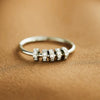 Wholesale Women's 925 Sterling Silver Geometric Rotating Anxiety Beads Color Zircon Ring With Electroplating