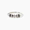 Wholesale Women's 925 Sterling Silver Geometric Rotating Anxiety Beads Color Zircon Ring With Electroplating