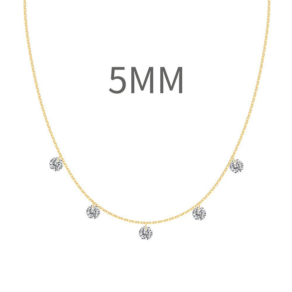 Wholesale Women's 925 Sterling Silver Geometric Round Pendant Clavicle Chain Necklace With Electroplating
