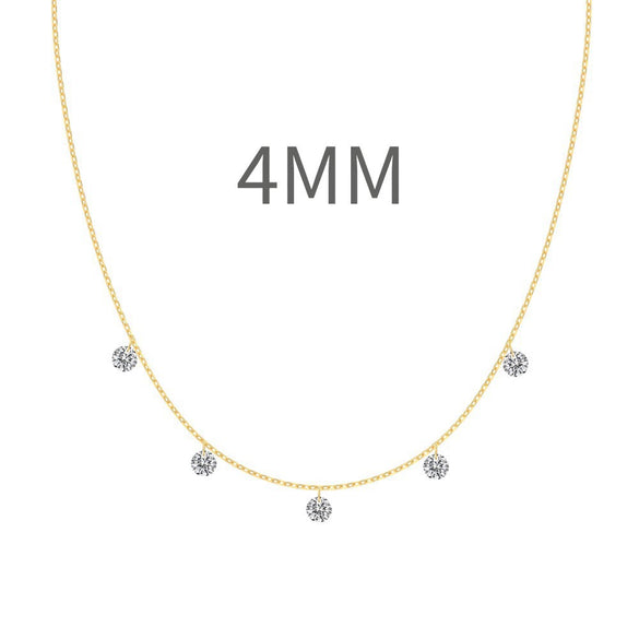 Wholesale Women's 925 Sterling Silver Geometric Round Pendant Clavicle Chain Necklace With Electroplating