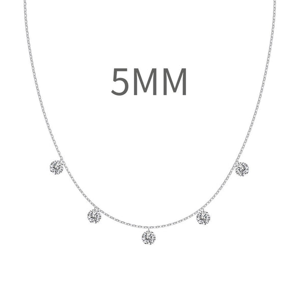 Wholesale Women's 925 Sterling Silver Geometric Round Pendant Clavicle Chain Necklace With Electroplating
