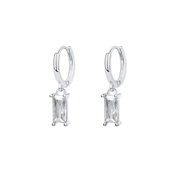 Wholesale Women's 925 Sterling Silver Geometric Square Earrings With Electroplating