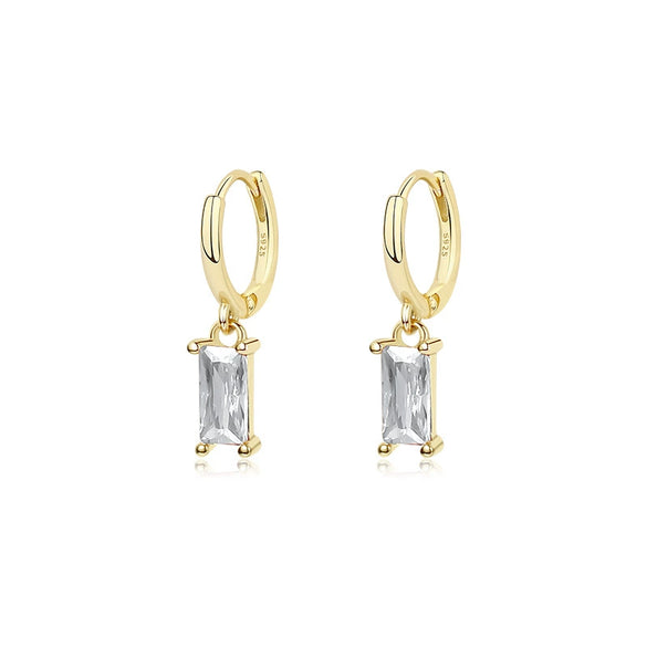 Wholesale Women's 925 Sterling Silver Geometric Square Earrings With Electroplating