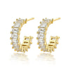 Wholesale Women's 925 Sterling Silver Geometric Square Zircon Earrings With Electroplating And Dopamine Style