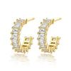 Wholesale Women's 925 Sterling Silver Geometric Square Zircon Earrings With Electroplating And Dopamine Style