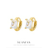 Wholesale Women's 925 Sterling Silver Geometric Square Zircon Earrings With Electroplating