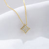 Wholesale Women's Sterling Silver Geometric Square Zircon Pendant Necklace With Cross Chain And Diamond Design