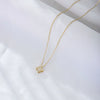 Wholesale Women's Sterling Silver Geometric Square Zircon Pendant Necklace With Cross Chain And Diamond Design