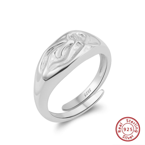 Wholesale Women's 925 Sterling Silver Geometric Threelayer Interwoven Electroplated Ring