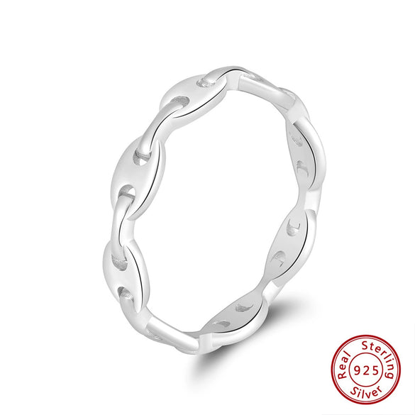 Wholesale Women's 925 Sterling Silver Geometric Threelayer Interwoven Electroplated Ring