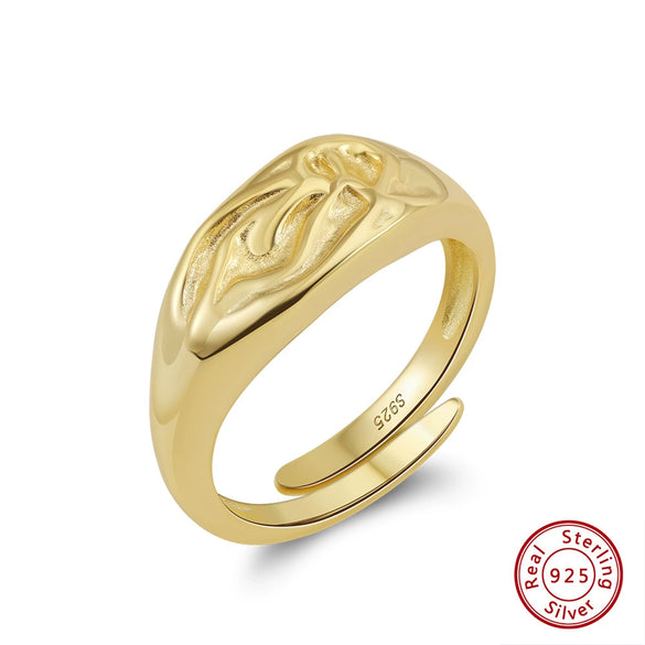 Wholesale Women's 925 Sterling Silver Geometric Threelayer Interwoven Electroplated Ring